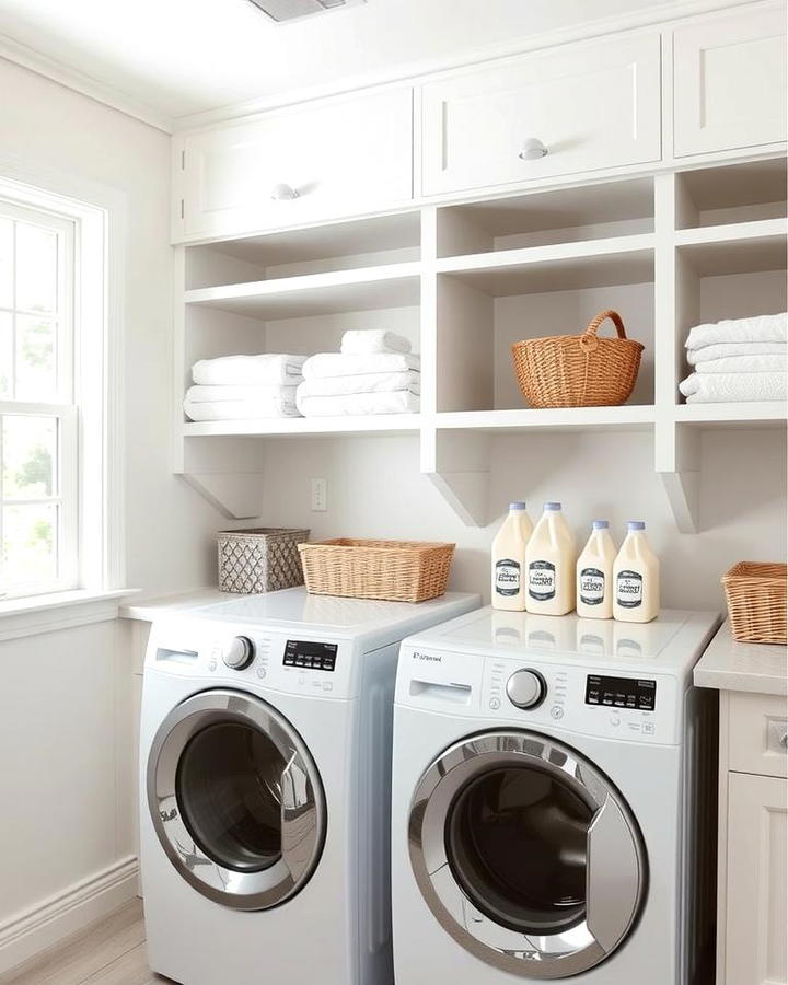 Open Shelving with White Accents