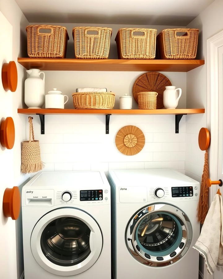 Open Shelving with Woven Baskets