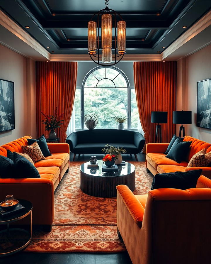 Orange Velvet Furniture