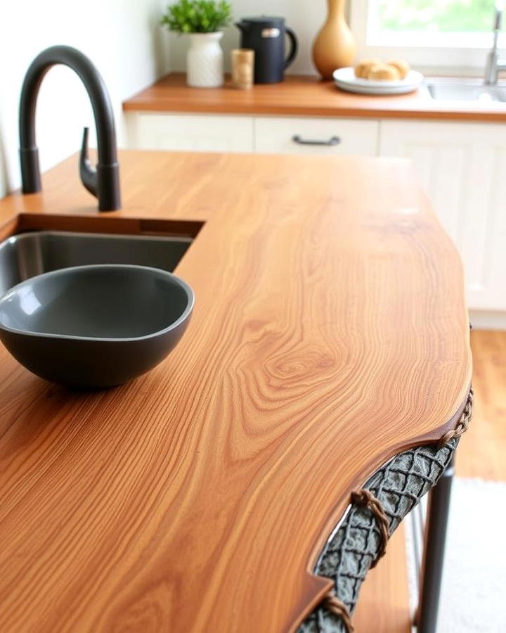 Organic Warmth with Edge Grain Countertops