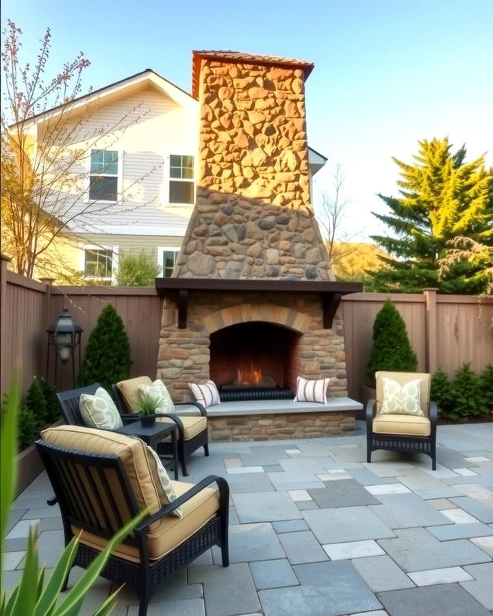 Outdoor Faux Stone Fireplace 2