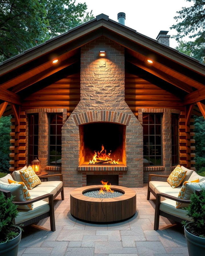 Outdoor Fireplace on the Patio