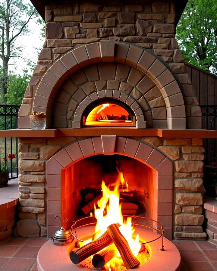 Outdoor Fireplace with Pizza Oven