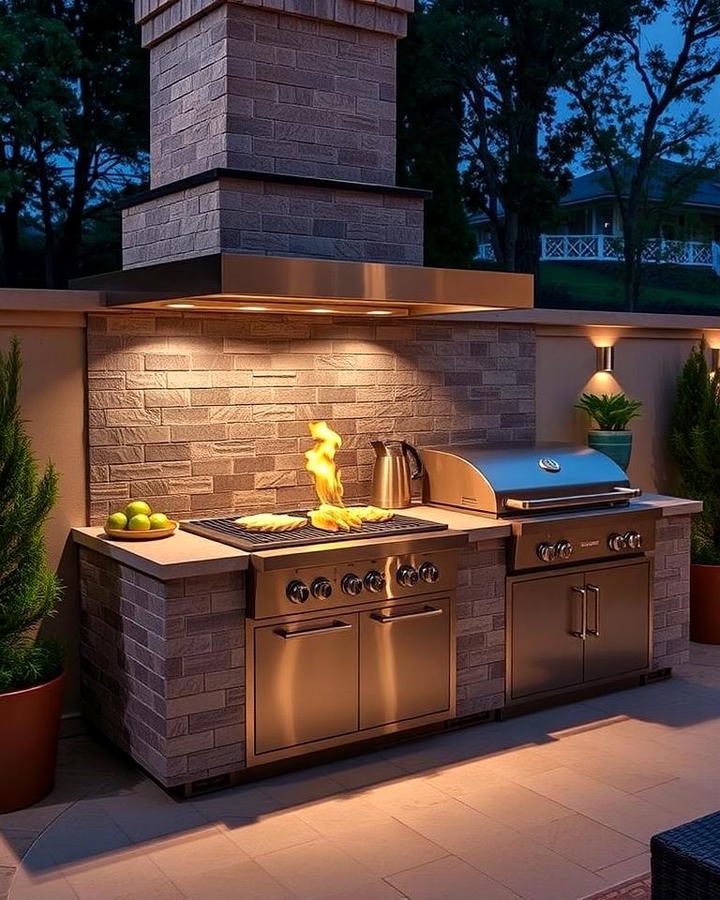 Outdoor Kitchen with a Teppanyaki Grill