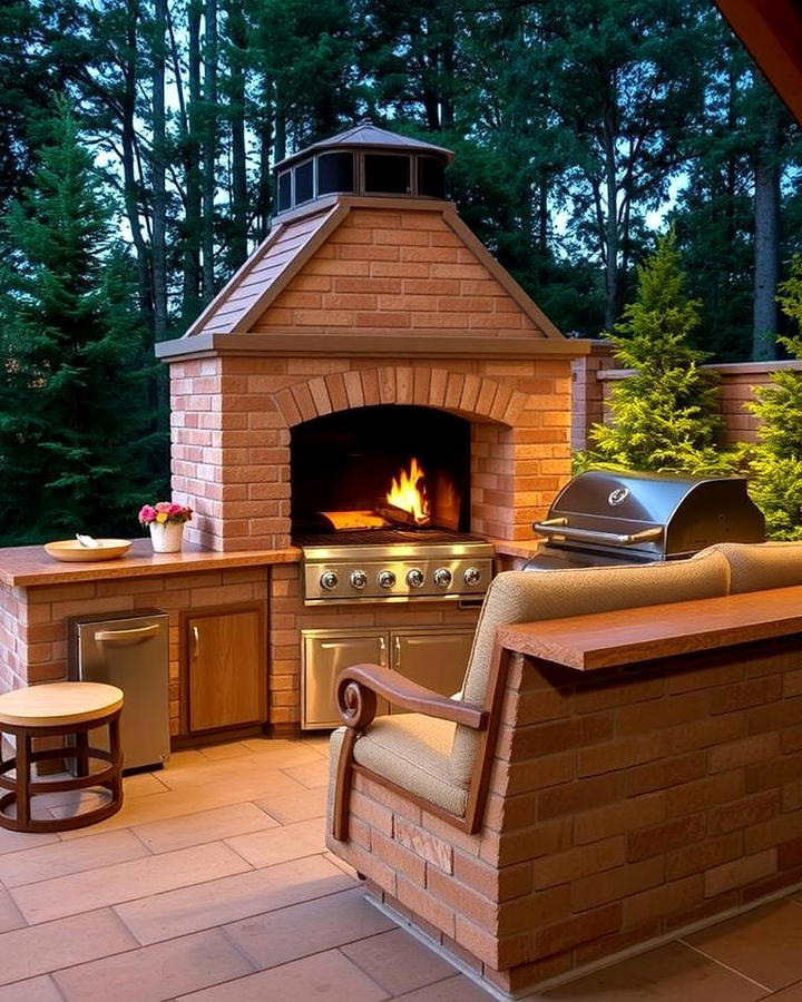 Outdoor Kitchen with a Wood Fired Grill