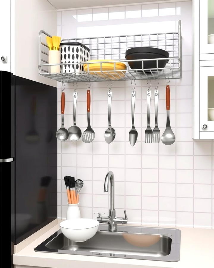 Overhead Drying Rack for Utensils