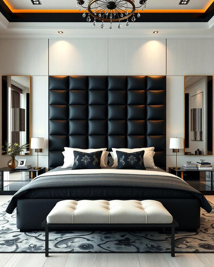 Oversized Black Headboard for Drama