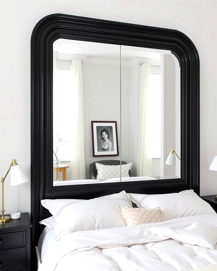 Oversized Black Mirror with White Frame