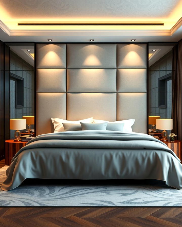 Oversized Grey Headboard for a Bold Statement