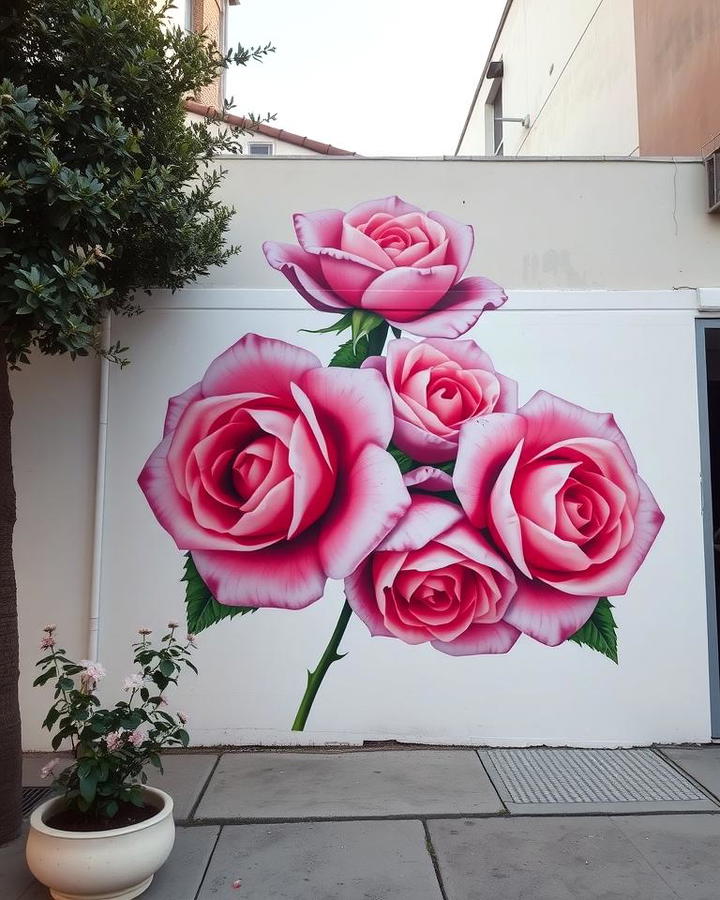 Oversized Roses in Full Bloom