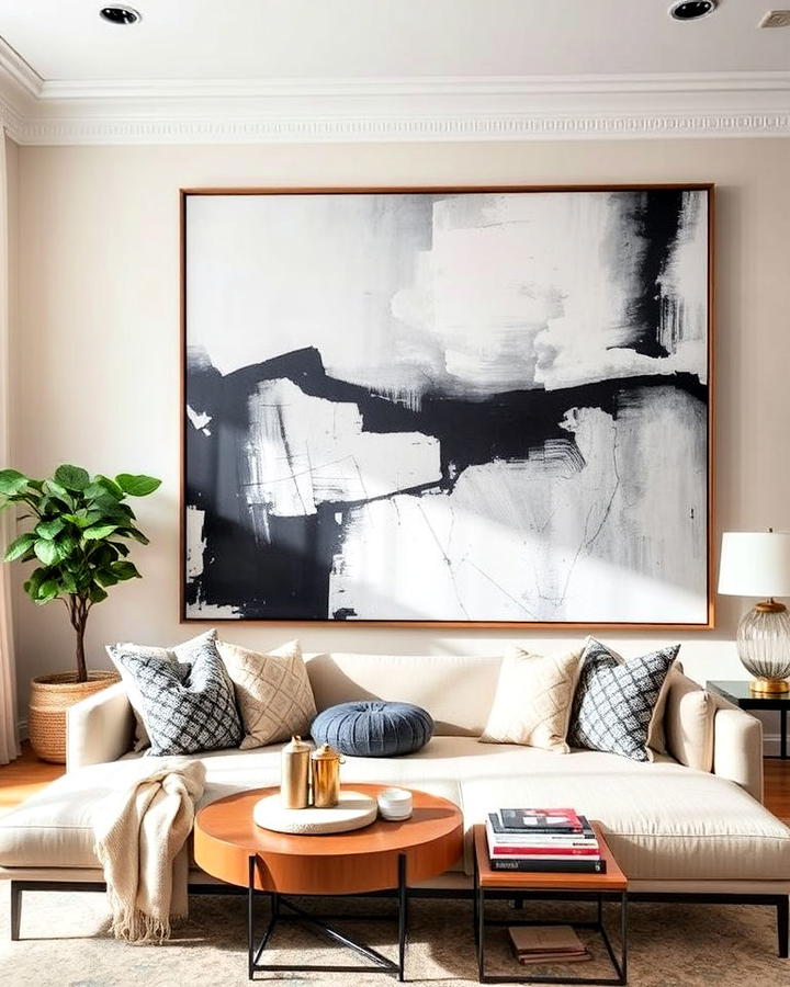 Oversized Wall Art in Nancy Meyers Interior