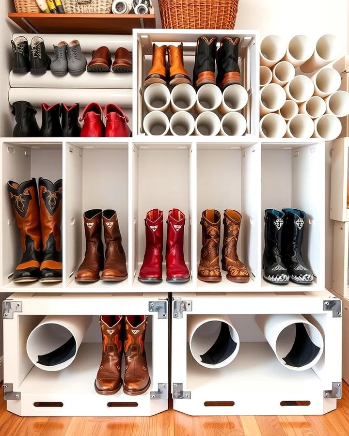 PVC Pipe Dividers for Budget Friendly Boot Storage