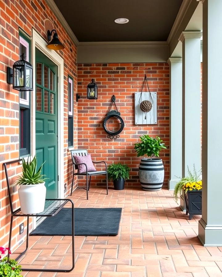 Painted Brick Porch