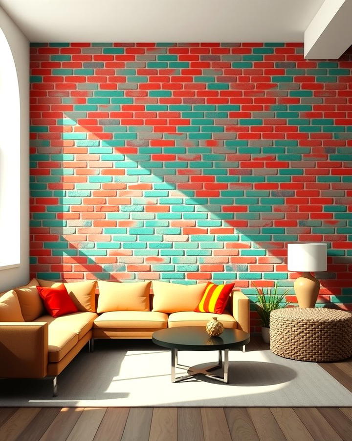 Painted Brick for a Pop of Color