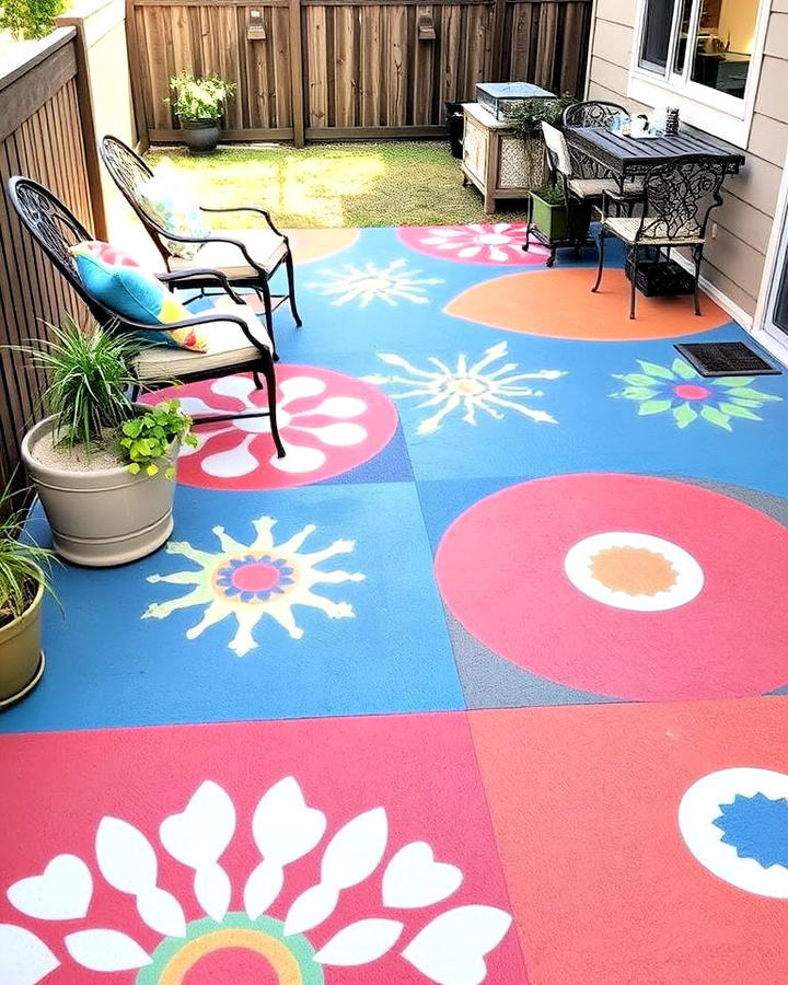 Painted Concrete Designs Patio