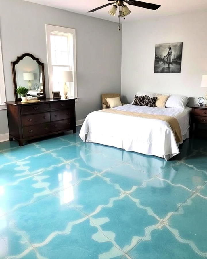 Painted Concrete Floor for a Creative Touch