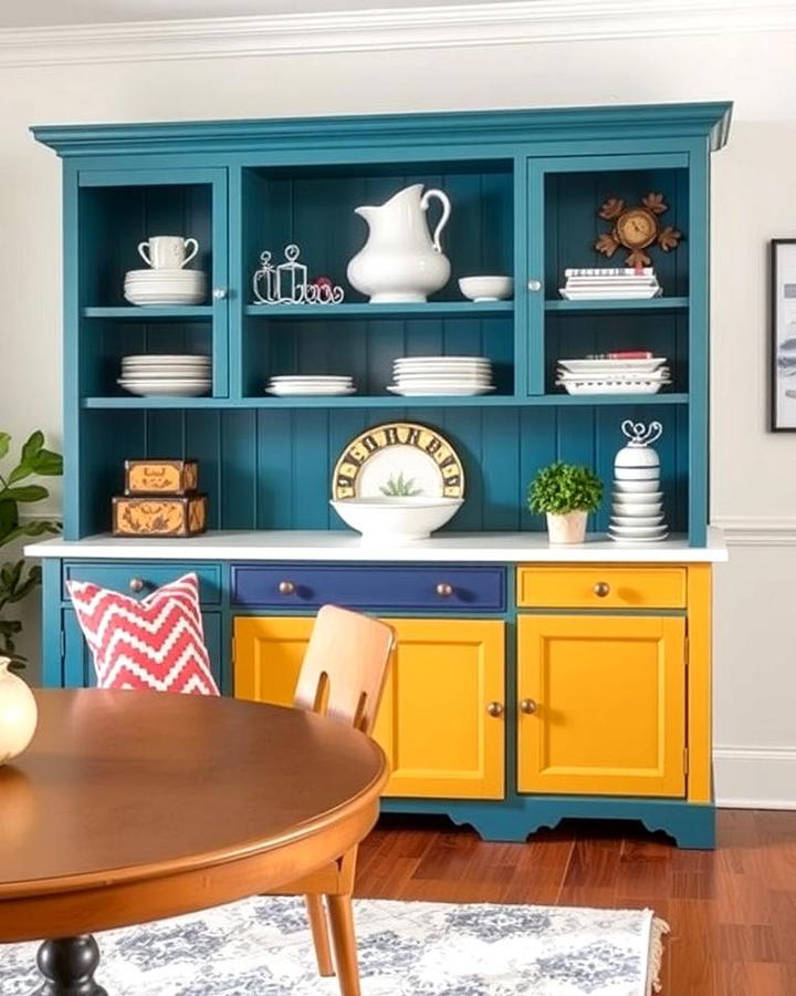 Painted Hutch in Bold Colors