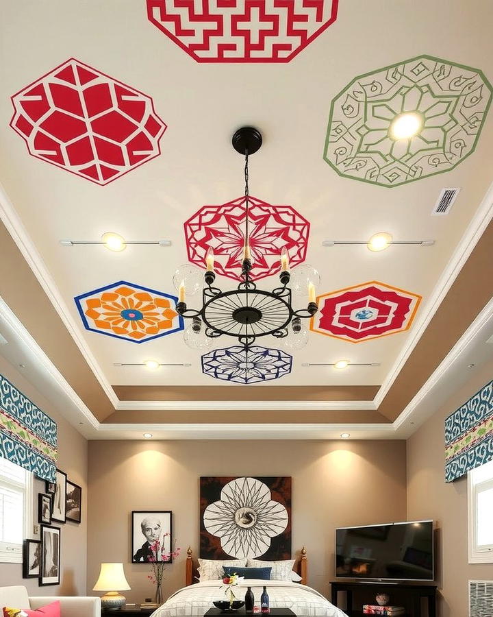 Painted Patterns for a Unique Ceiling Design