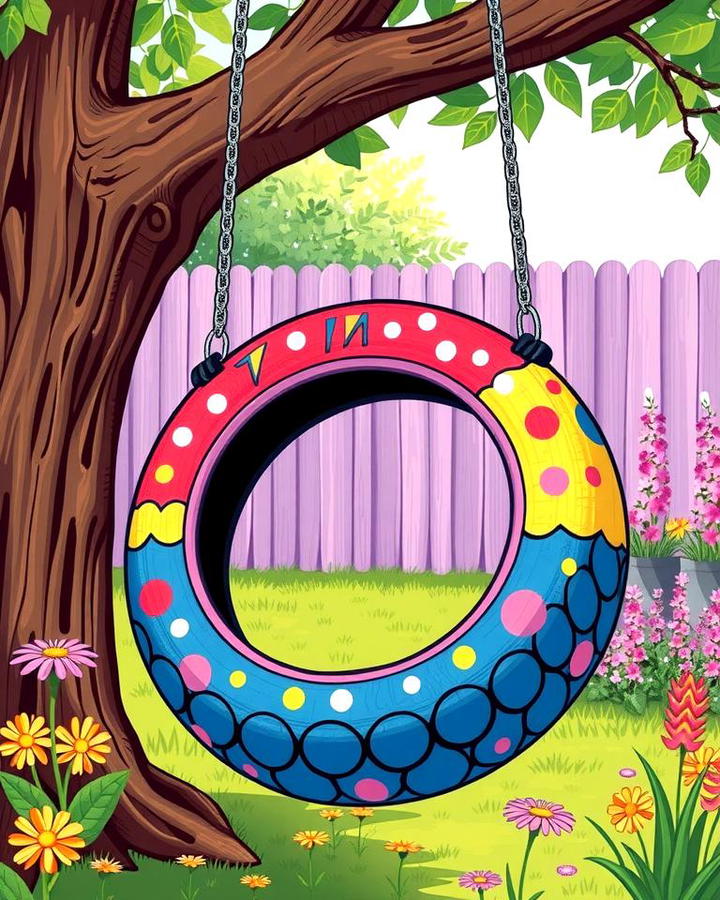 Painted Tire Swing