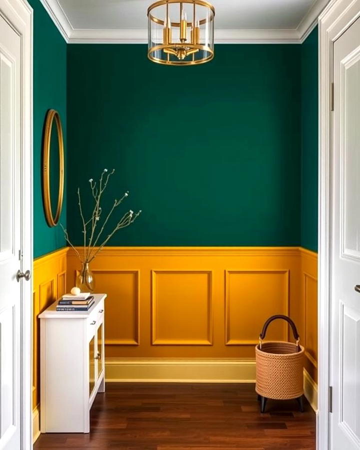 Painted Wainscoting in Bold Colors