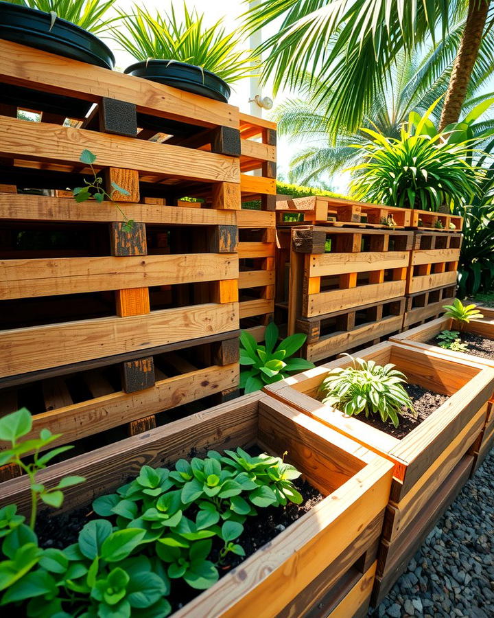 Pallet Wood Retaining Wall