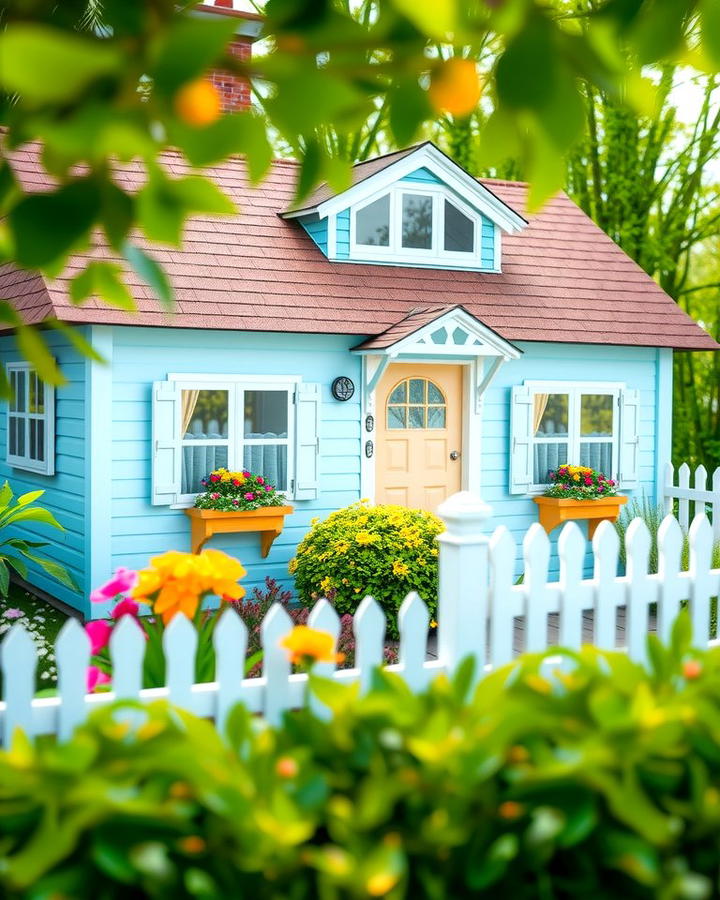 Pastel Blue and Brown Roof for a Cottage Appeal