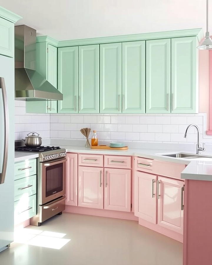 Pastel Colored Cabinets