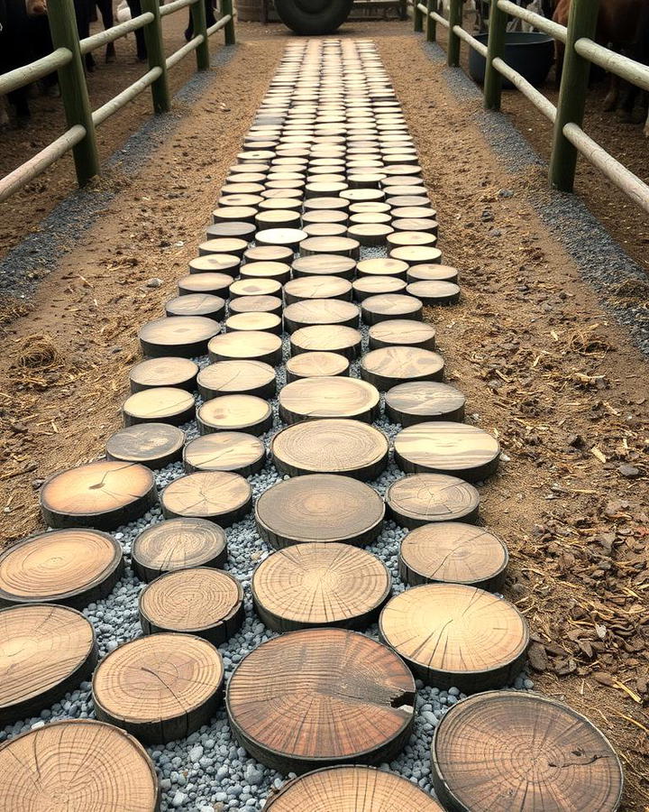 Pathway with Wooden Rounds