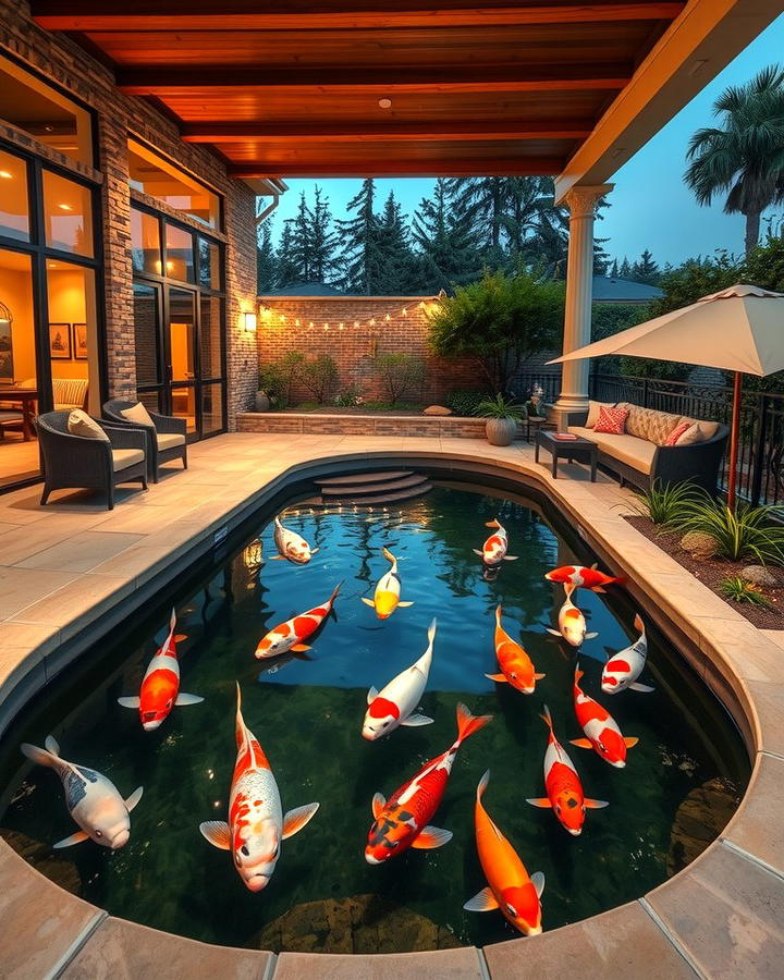 Patio Integrated Koi Ponds