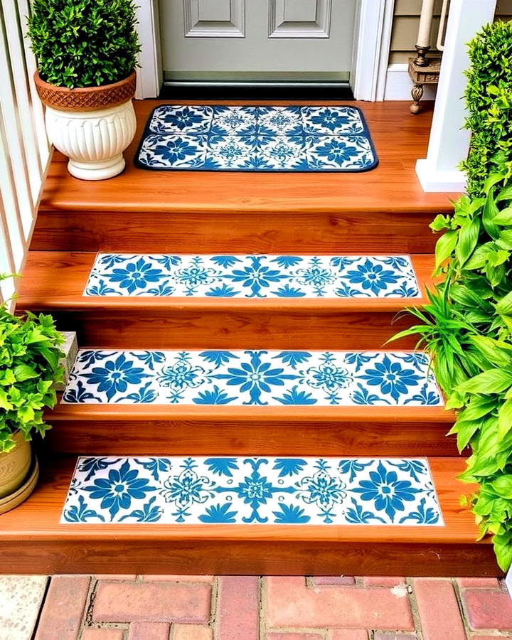 Patterned Front Step Treads