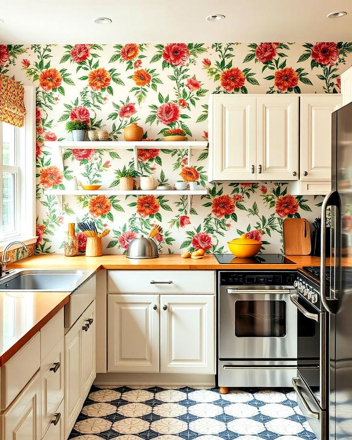 Patterned Kitchen Wallpaper