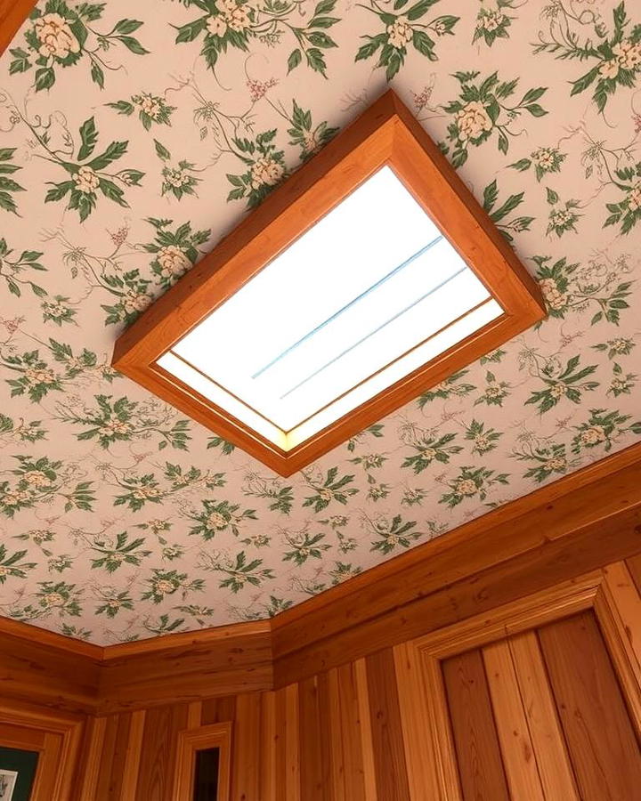 Patterned Wallpaper Ceiling