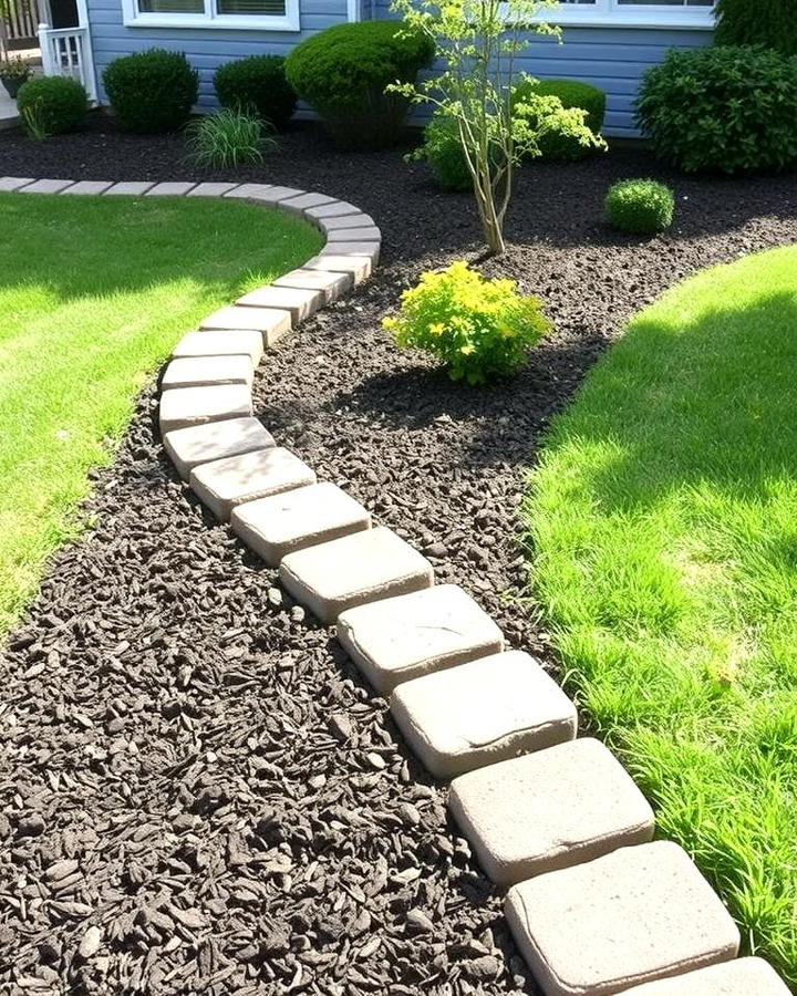 Paver Stone Edging for Mulch