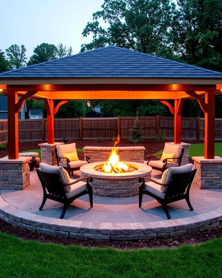 Pavilion with Built In Firepit