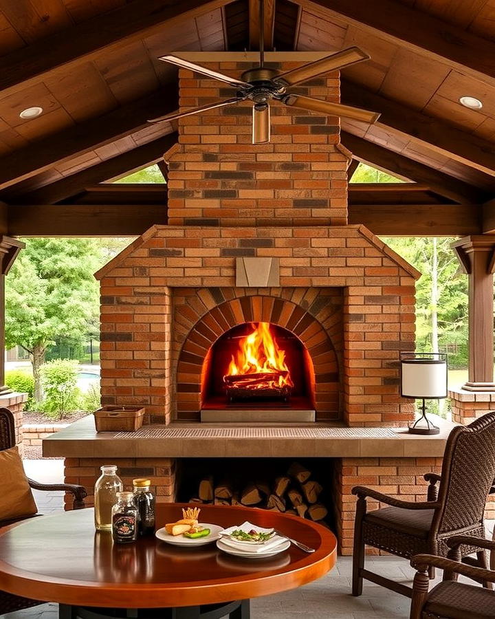 Pavilion with Built In Pizza Oven Fireplace