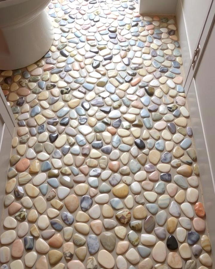 Pebble Tile Bathroom Floor