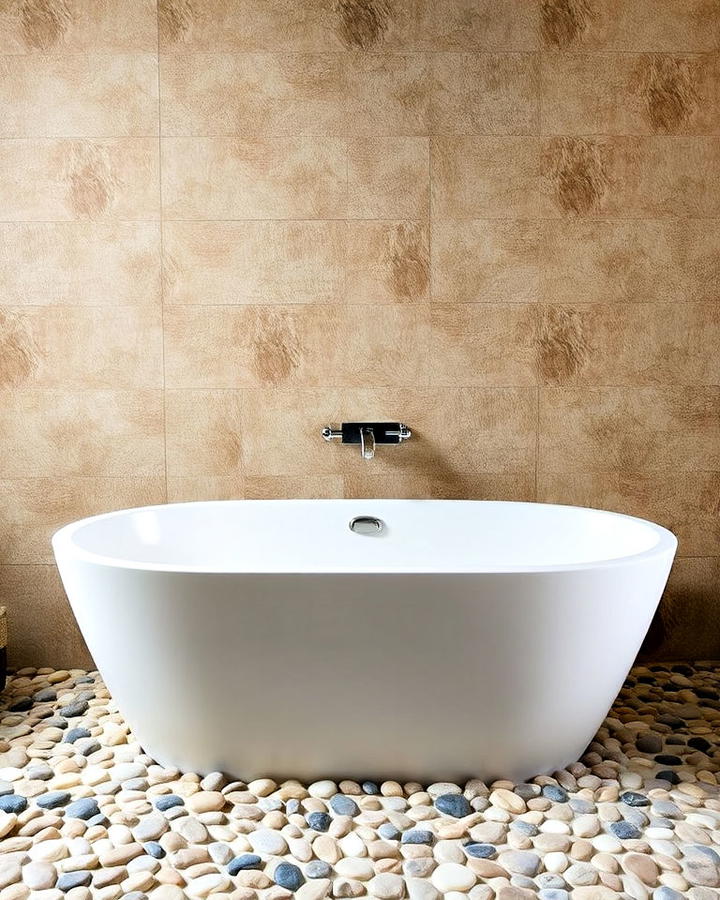 Pebble Tile Bathtub Surround