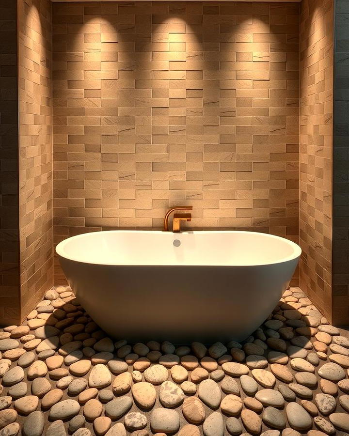 Pebble Tile Bathtub Surround