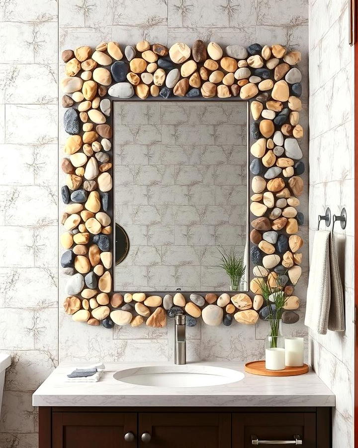 Pebble Tile Mirror Frame