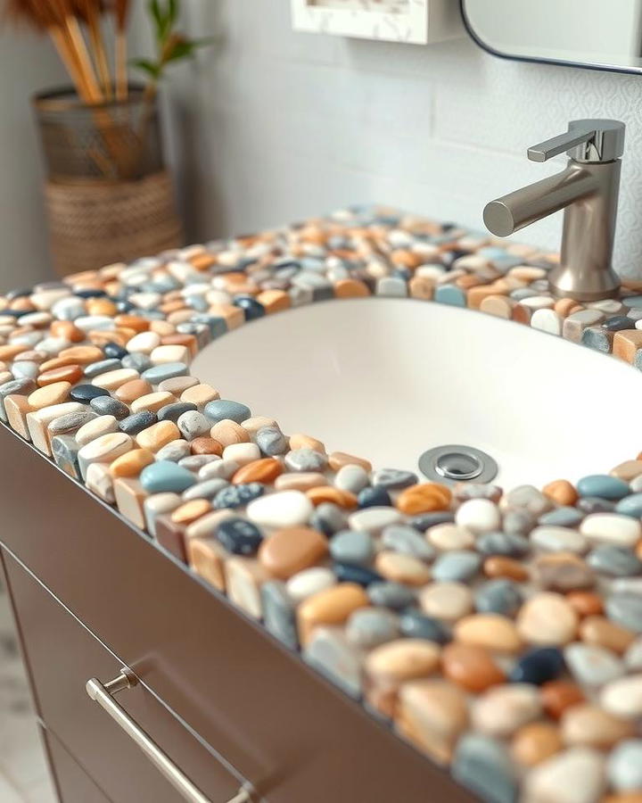 Pebble Tile Vanity Top