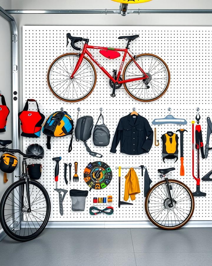 Pegboard Bike Storage