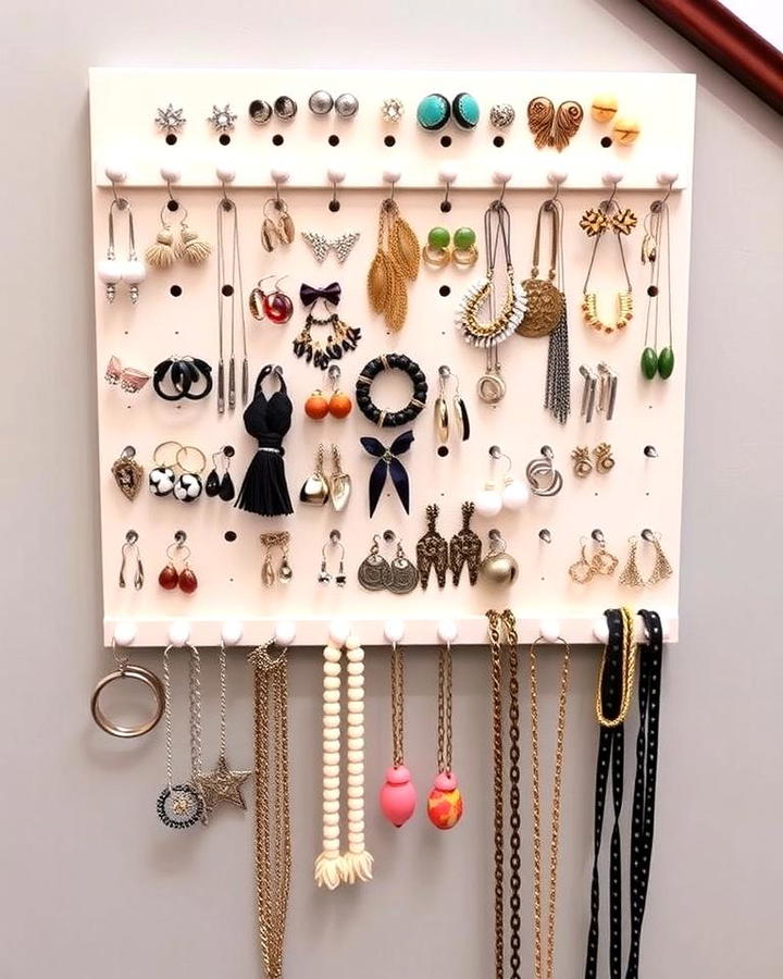 Pegboard Jewelry Organizer