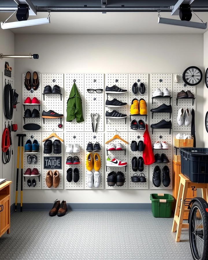 Pegboard Shoe Organizer