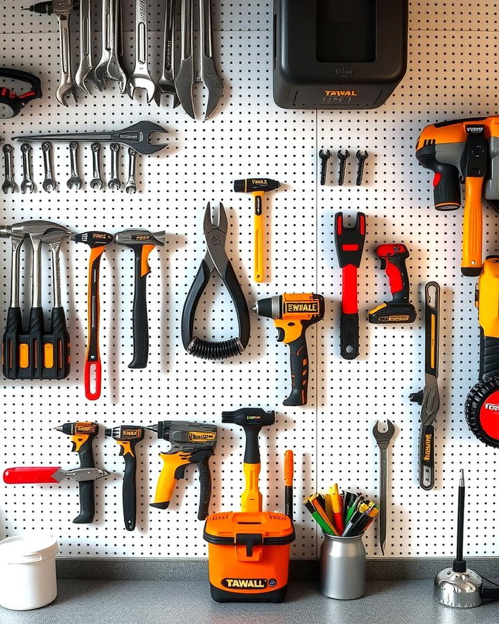 Pegboard Wall for Tool Organization