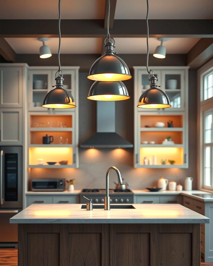 Pendant Lighting Over Island