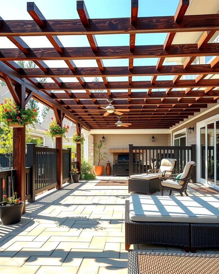 Pergola Covered Deck and Open Patio