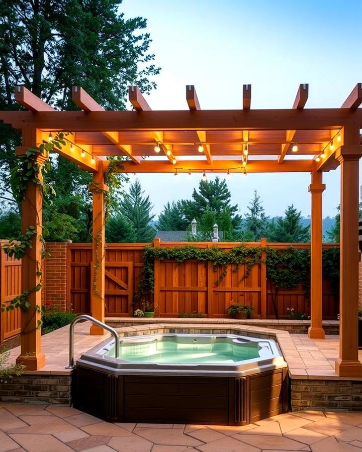 Pergola Covered Sunken Hot Tub