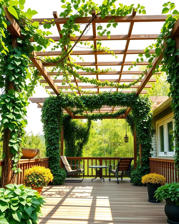 Pergola Style Gazebo with Climbing Plants