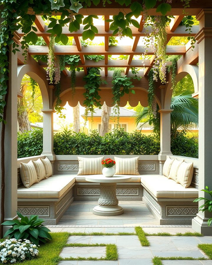 Pergola with Built in Bench