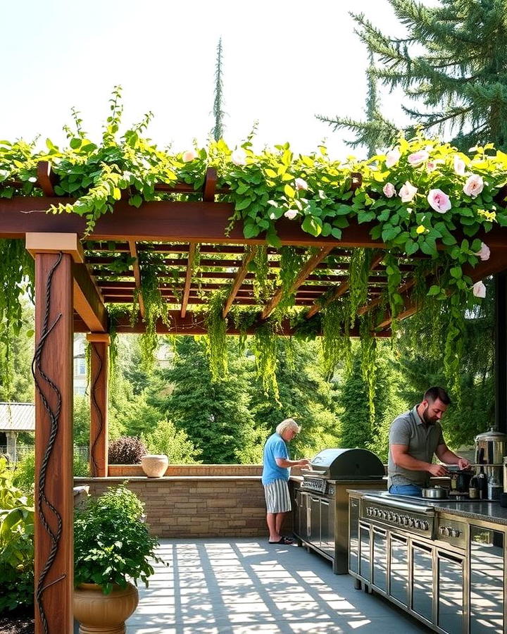 Pergola with Climbing Plants